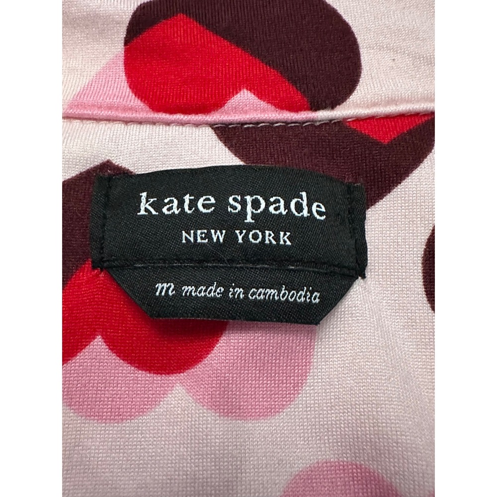 Kate Spade New York Women's Heart Print Pajama Set Pink Red Size Medium - Picture 5 of 7